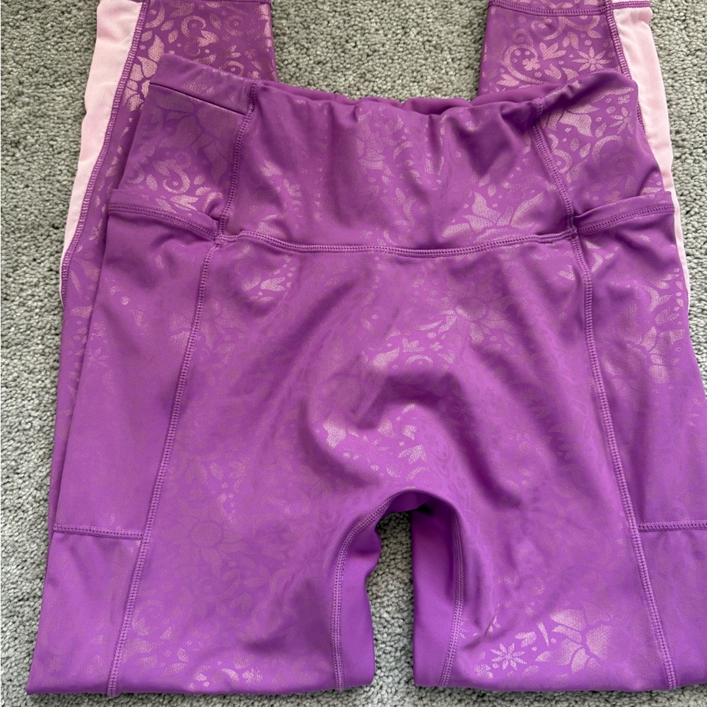 Crowned Athletics Purple Floral Leggings